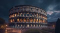 illustration long exposure of colosseum rome italy. Generative AI Royalty Free Stock Photo