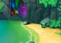 Illustration: Look, there is a Gem Cave. Royalty Free Stock Photo