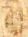 Lord Buddha in meditation for Buddhist festival of Happy Buddha Purnima Vesak