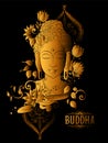 Lord Buddha in meditation for Buddhist festival of Happy Buddha Purnima Vesak Royalty Free Stock Photo