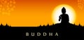 Lord Buddha in meditation for Buddhist festival of Happy Buddha Purnima Vesak Royalty Free Stock Photo