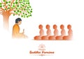 Lord Buddha in meditation for Buddhist festival Happy Buddha Purnima Vesak Royalty Free Stock Photo