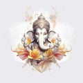 Illustration of Lord Ganesha for Ganesh Chaturthi. Ai Generated