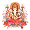 Illustration of Lord Ganesha for Ganesh Chaturthi. Ai Generated