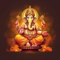 Illustration of lord Ganesha for Ganesh Chaturthi festival of India. Banner poster Royalty Free Stock Photo