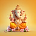 Illustration of lord Ganesha for Ganesh Chaturthi festival of India. Banner poster Royalty Free Stock Photo