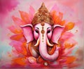 Illustration of Lord Ganesha, son of Shiva and Parvati, revered as the remover of obstacles, worshipped first in Hindu rites.