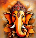 Illustration of Lord Ganesha, son of Shiva and Parvati, revered as the remover of obstacles, worshipped first in Hindu rites.