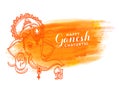 Illustration of Lord Ganpati with abstract background for Ganesh Chaturthi festival of India Royalty Free Stock Photo