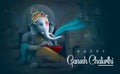 Illustration of Lord Ganpati background for Ganesh Chaturthi with message Shri Ganeshaye Namah Royalty Free Stock Photo