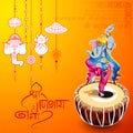 Illustration of Lord Ganpati background for Ganesh Chaturthi festival of India Royalty Free Stock Photo