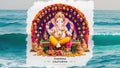 Illustration of Lord Ganpati or Ganesha on Ganesh Chaturthi festival of India. Generative Ai