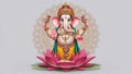 Illustration of Lord Ganpati or Ganesha on Ganesh Chaturthi festival of India. Generative Ai