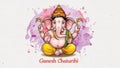 Illustration of Lord Ganpati or Ganesha on Ganesh Chaturthi festival of India. Generative Ai