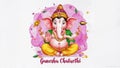 Illustration of Lord Ganpati or Ganesha on Ganesh Chaturthi festival of India. Generative Ai