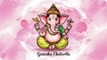 Illustration of Lord Ganpati or Ganesha on Ganesh Chaturthi festival of India. Generative Ai