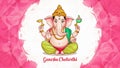 Illustration of Lord Ganpati or Ganesha on Ganesh Chaturthi festival of India. Generative Ai