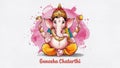 Illustration of Lord Ganpati or Ganesha on Ganesh Chaturthi festival of India. Generative Ai