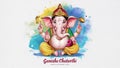 Illustration of Lord Ganpati or Ganesha on Ganesh Chaturthi festival of India. Generative Ai