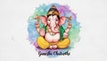 Illustration of Lord Ganpati or Ganesha on Ganesh Chaturthi festival of India. Generative Ai