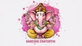 Illustration of Lord Ganpati or Ganesha on Ganesh Chaturthi festival of India. Generative Ai