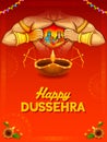 Lord Hanuman with Rama and Sita on religious background for HPPY Dussehra festival of India