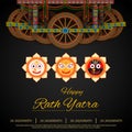 Lord Jagannath, Balabhadra and Subhadra on annual Rathayatra in Odisha festival background Royalty Free Stock Photo