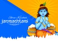 Happy Janmashtami festival background of India