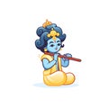 illustration of Lord Krishna in Happy Janmashtami festival of India. Generative Ai Royalty Free Stock Photo