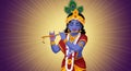 Illustration of Lord Krishna Playing Flute Royalty Free Stock Photo
