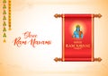 Lord Rama with bow arrow for Shree Ram Navami celebration background for religious holiday of India