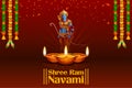 Lord Rama with bow arrow for Shree Ram Navami celebration background for religious holiday of India Royalty Free Stock Photo