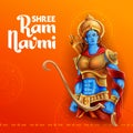 Shree Ram Navami celebration background for religious holiday of India