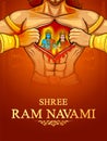 Lord Rama with bow arrow for Shree Ram Navami celebration background for religious holiday of India Royalty Free Stock Photo