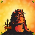 Illustration Of Lord Shiv Shankar silhouette background for Maha Shivaratri
