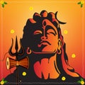 Illustration Of Lord Shiv Shankar silhouette background for Maha Shivaratri Royalty Free Stock Photo