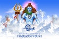 Lord Shiva, Indian God of Hindu for Shivratri with message Om Namah Shivaya meaning I bow to Shiva