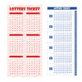 Illustration of lottery tickets on white