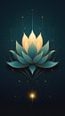 Illustration of lotus flower on black background. Royalty Free Stock Photo