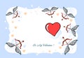 Be My Valentine, Valentine card, postcard. A Valentines Day illustration - I Love YOU, original designed hand-drawing. Royalty Free Stock Photo