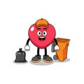 Illustration of love cartoon as a garbage collector