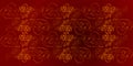 A Red, burgundy color floral background with gold ornament. A Royal burgundy color background with jewelry gold hearts.