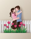 Illustration of love and valentine`s Day . Royalty Free Stock Photo