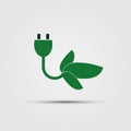 Ecology concept with electric.green power plug- vector illustration Royalty Free Stock Photo