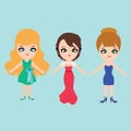 Illustration of lovely bridesmaids vector.