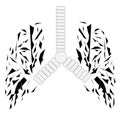 illustration lung design with black and white concept