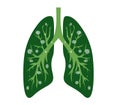 illustration of lung health in green because it relates to the leaves of trees Royalty Free Stock Photo