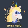 Unicorn cute illustration, card and shirt design Royalty Free Stock Photo