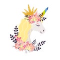 Unicorn cute illustration, card and shirt design Royalty Free Stock Photo