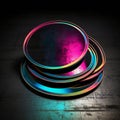 Macro photo of three color circle, abstract, colors Royalty Free Stock Photo